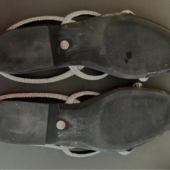 Zara Rhinestone Flat Sandals - Picture 6 of 9